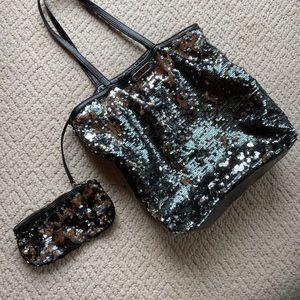 Betsey Johnson black sequins bag